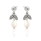 Lula Short Pearl Drop Crystal Earrings